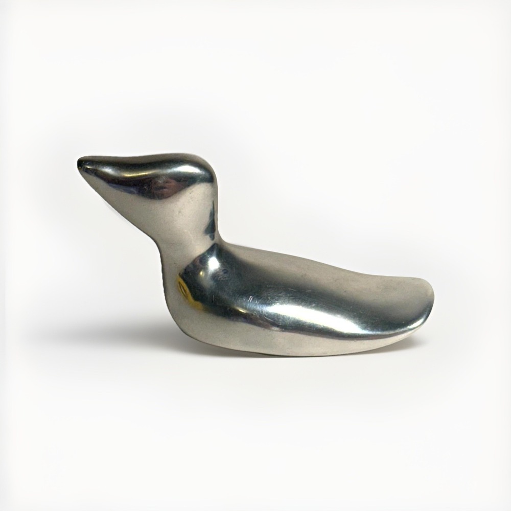 Vintage Hoselton Canada Aluminum Duck Sculpture –‎ Signed Handcrafted #1000 3in